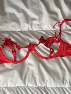Red lingerie bra